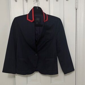 The Limited Navy Blazer with Red Trim